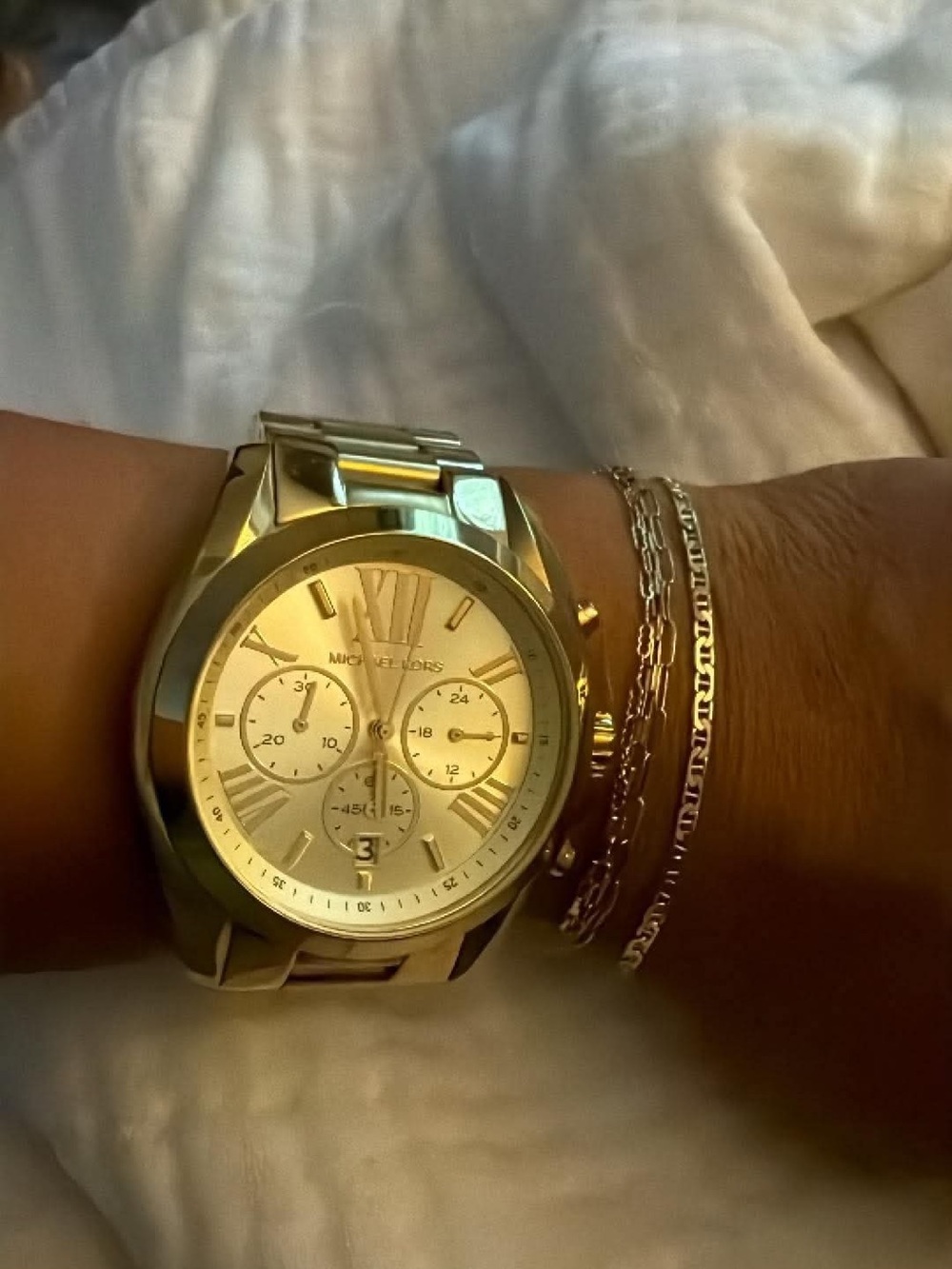Michael Kors Gold and Silver-Tone Women's Chronograph Watch